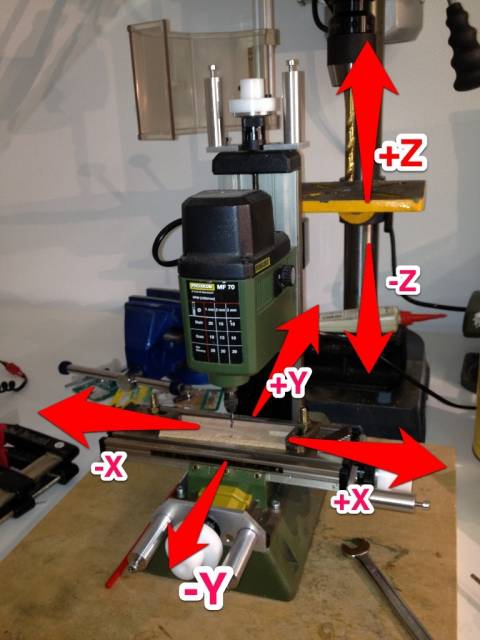 Proxxon MF70 CNC Umbau Achsen